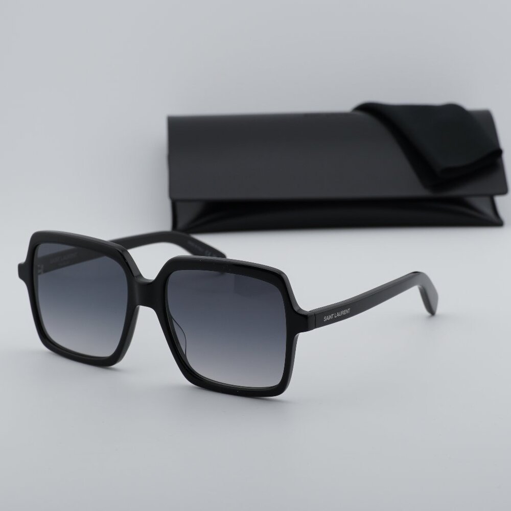 Saint Laurent SL174 001 Square Sunglasses - Black/Grey